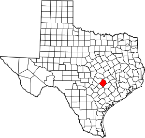 Bastrop County location in Texas.