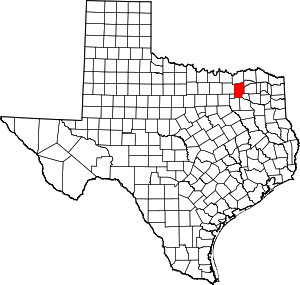 Hunt County location in Texas.