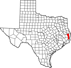Jasper County location in Texas.