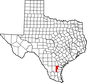 Jim Wells County location in Texas.