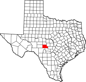 Kimble County location in Texas.