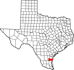 Kleberg County location in Texas.