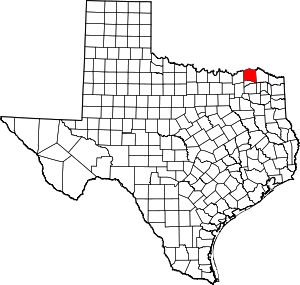 Lamar County location in Texas.