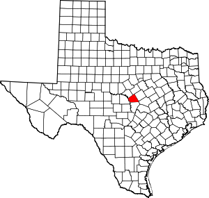 Lampasas County location in Texas.