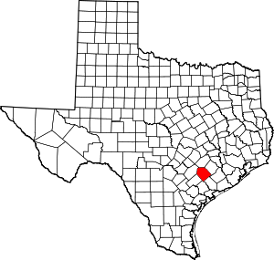 Lavaca County location in Texas.