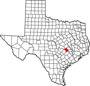 Lee County location in Texas.