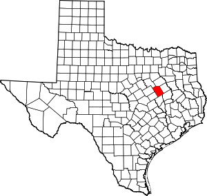 Limestone County location in Texas.