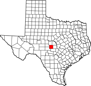 Mason County location in Texas.