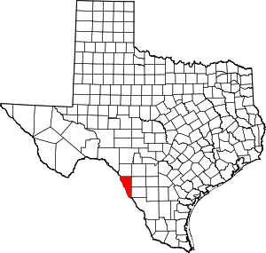 Maverick County location in Texas.