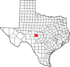 Menard County location in Texas.