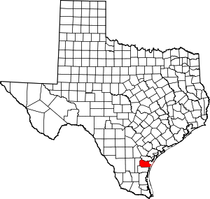 Nueces County location in Texas.