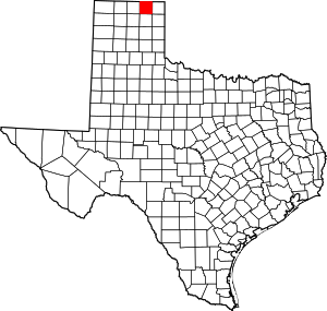 Ochiltree County location in Texas.