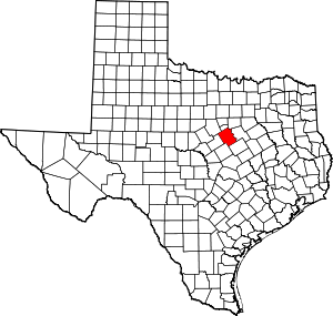 Bosque County location in Texas.