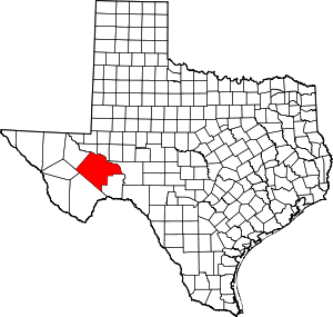 Pecos County location in Texas.