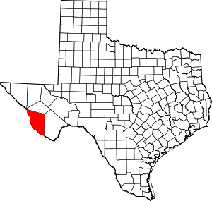 Presidio County location in Texas.