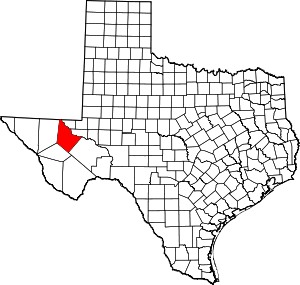 Reeves County location in Texas.