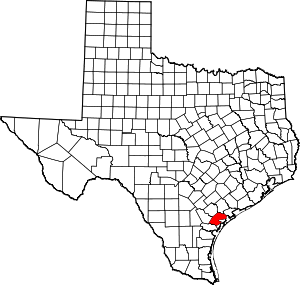 Refugio County location in Texas.