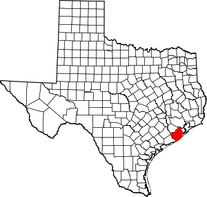 Brazoria County location in Texas.