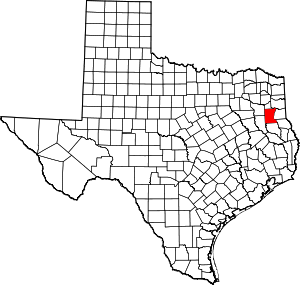 Rusk County location in Texas.