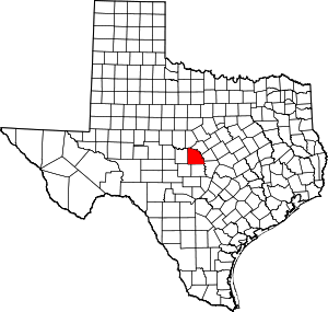 San Saba County location in Texas.