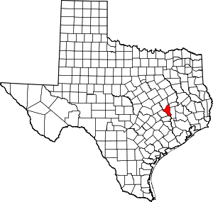 Brazos County location in Texas.