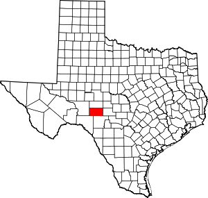 Sutton County location in Texas.