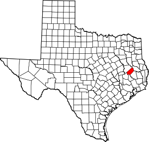 Trinity County location in Texas.