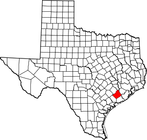 Wharton County location in Texas.