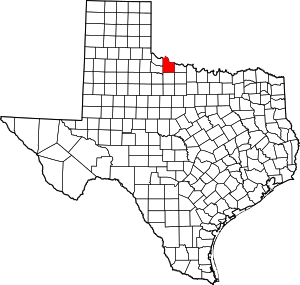 Wilbarger County location in Texas.