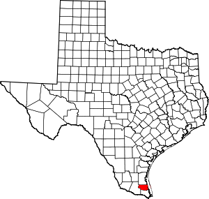 Willacy County location in Texas.