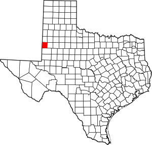 Yoakum County location in Texas.