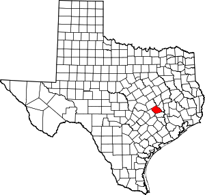 Burleson County location in Texas.