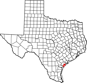 Aransas County location in Texas.