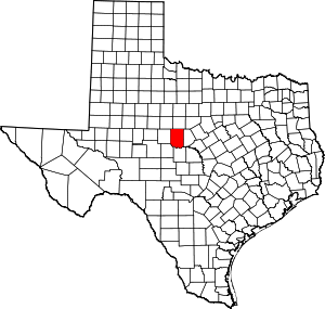 Coleman County location in Texas.