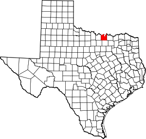 Cooke County location in Texas.