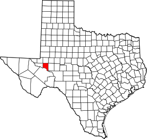 Crane County location in Texas.