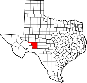 Crockett County location in Texas.