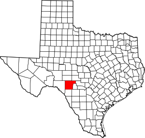 Edwards County location in Texas.