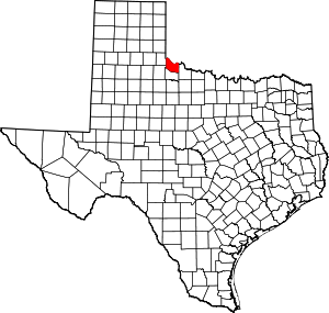 Hardeman County location in Texas.