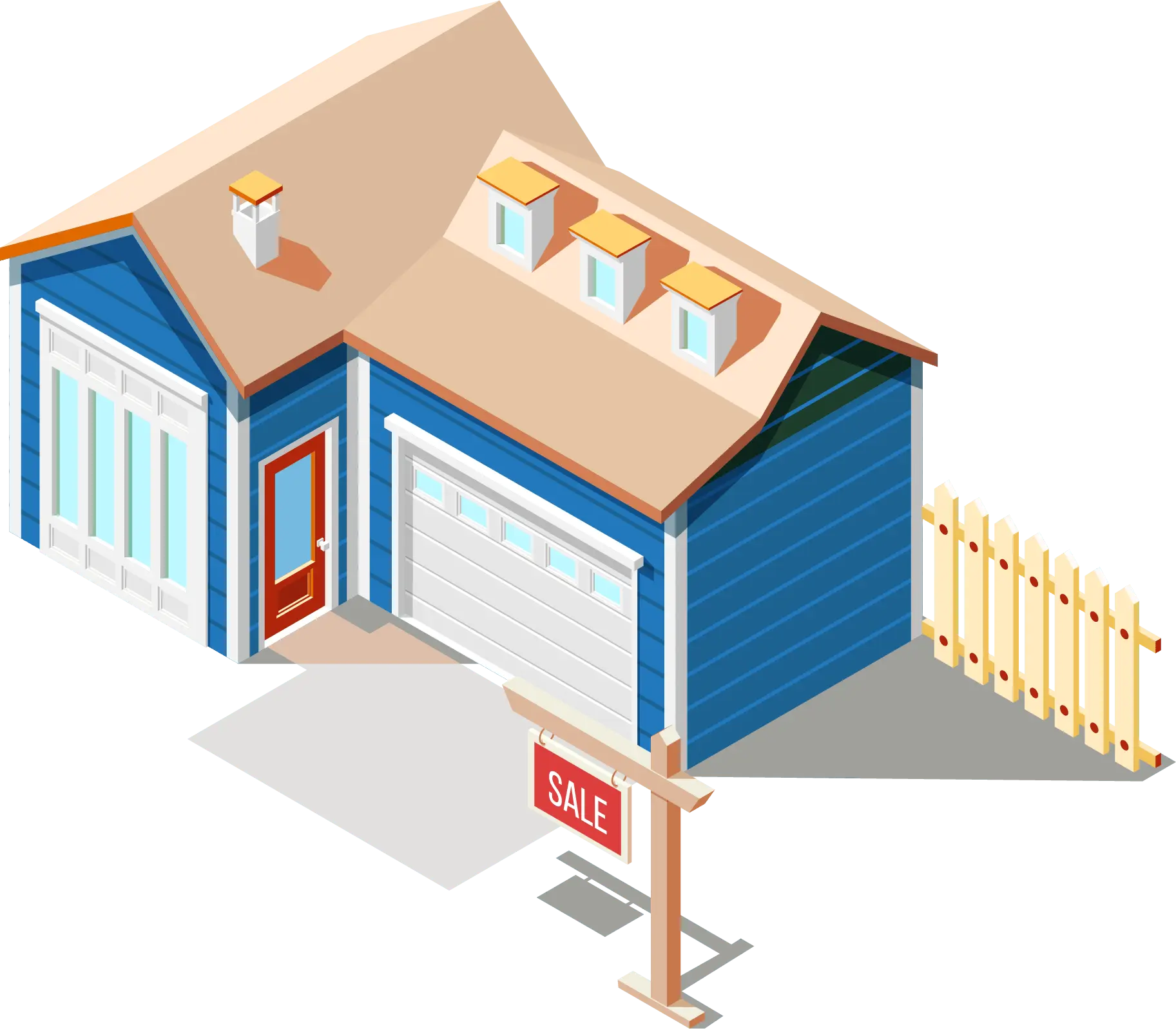 House with forsale sign on front yard