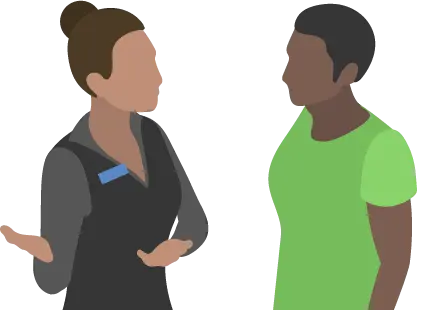 Agent talking to customer